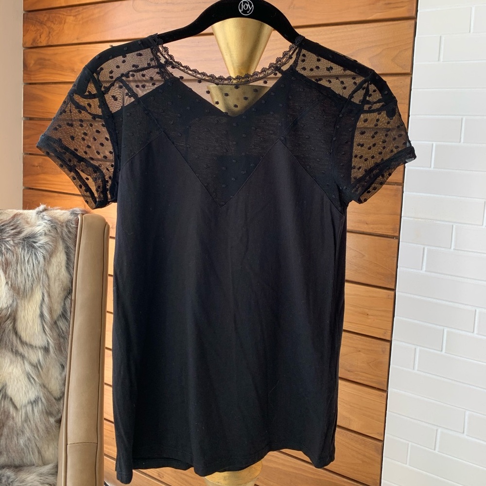 Maje top with black lace